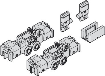 Kování pro posuvné dveře, Dorma Muto Comfort L 80, sada bez pojezdové kolejnice
