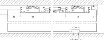 Kování pro posuvné dveře, Dorma Muto Premium XL 80/150, sada bez pojezdové kolejnice