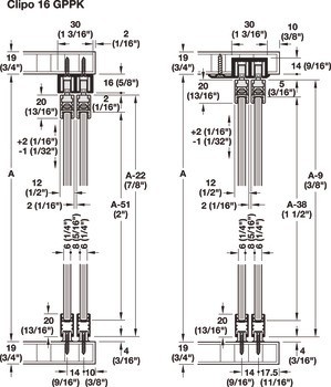 Kování pro posuvné dveře, HAWA GPK Clipo 16 GPK/GPPK IF, sada