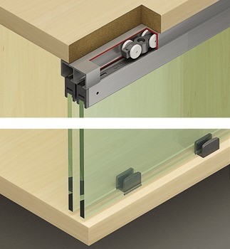 Kování pro posuvné dveře, Hawa GPK Clipo 16 GPK/GPPK IF, sada