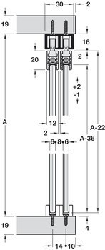 Kování pro posuvné dveře, Hawa GPK Clipo 16 GPK/GPPK IF, sada