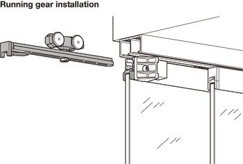 Kování pro posuvné dveře, Hawa GPK Clipo 16 GPK/GPPK IF, sada
