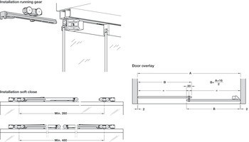 Kování pro posuvné dveře, Hawa GPK Clipo 16 GPK/GPPK IF, sada