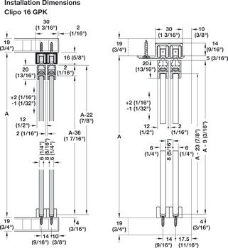 Kování pro posuvné dveře, Hawa GPK Clipo 16 GPK/GPPK IF, sada