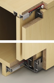 Kování pro posuvné dveře, Hawa Clipo 26 H MF, sada