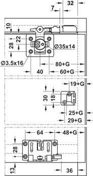 Kování pro posuvné dveře, Hawa Clipo 26 H MF, sada