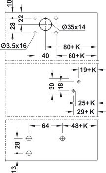 Kování pro posuvné dveře, Hawa Clipo 26 H MF, sada