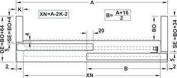 Kování pro posuvné dveře, Hawa Clipo 26 H MF, sada