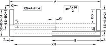 Kování pro posuvné dveře, Hawa Clipo 36 H MF, sada