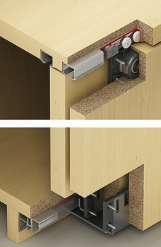 Kování pro posuvné dveře, Hawa Clipo 36 H MF, sada