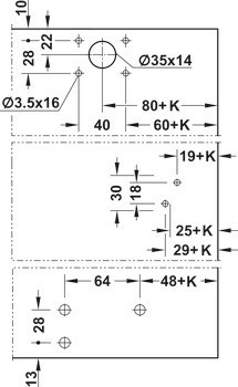 Kování pro posuvné dveře, Hawa Clipo 36 H MF, sada
