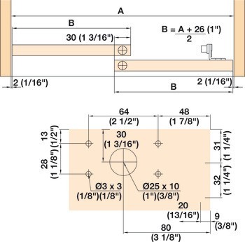 Kování pro posuvné dveře, Hawa Combino 20/35 IF, sada