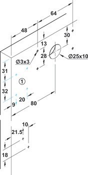 Kování pro posuvné dveře, Hawa Combino 20/35 MF, Mixfront, sada