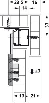 Kování pro posuvné dveře, Hawa Combino 20/35 IF, sada