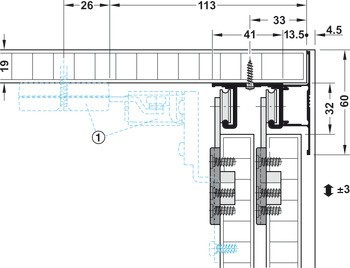 Kování pro posuvné dveře, Hawa Combino 20/35 IF, sada