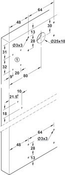 Kování pro posuvné dveře, Hawa Combino 20/35 MF, Mixfront, sada