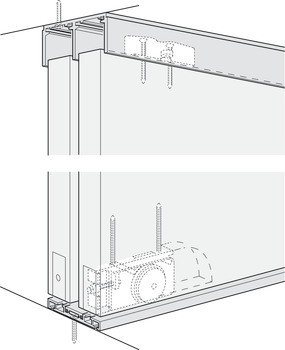 Kování pro posuvné dveře, Hawa Divido 80 H a 80 H DS1/DS2, sada