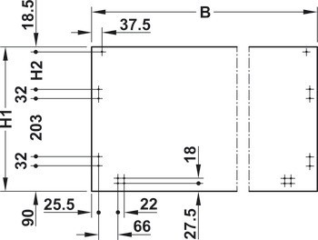 Kování pro posuvné dveře, Finetta F-Flush32 23A, sada