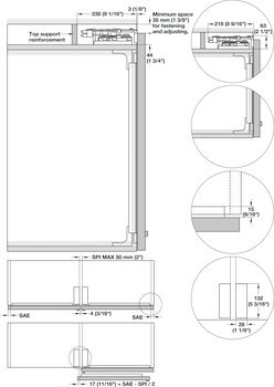 Kování pro posuvné dveře, Finetta F-Flush51 10A, sada