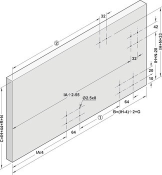 Kování pro posuvné dveře, Finetta F-Flush51 10A, sada