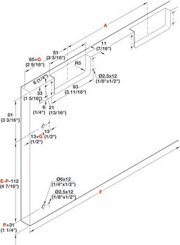 Kování pro posuvné dveře, Finetta F-Flush52 20A, montáž v rovině, standardní sada