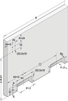 Kování pro posuvné dveře, Finetta F-Flush52 20B, standardní sada