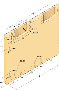 Kování pro posuvné dveře, Finetta F-Flush53 35A, sada