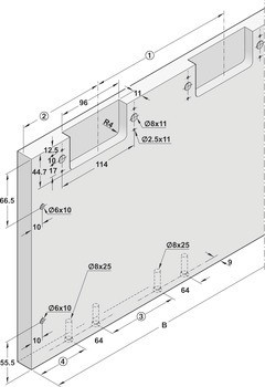 Kování pro posuvné dveře, Finetta F-Flush53 35A, sada