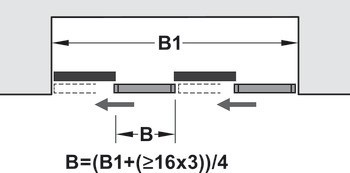 Kování pro posuvné dveře, Häfele Slido D-Line11 50C / 80C / 120C, sada bez pojezdové kolejnice