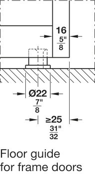 Kování pro posuvné dveře, Häfele Slido D-Line11 50C / 80C / 120C, sada bez pojezdové kolejnice