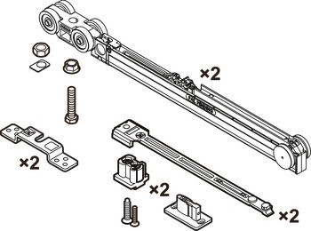 Kování pro posuvné dveře, Slido D-Line11 50P až 120P, sada bez pojezdové kolejnice