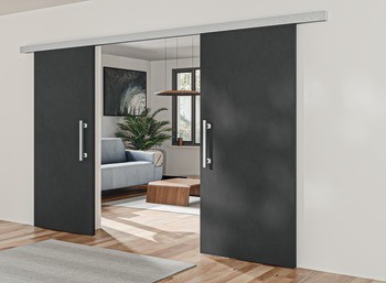 Kování pro posuvné dveře, Häfele Slido D-Line11 80P / 120P symetrické otevření