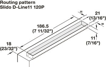 Kování pro posuvné dveře, Häfele Slido D-Line11 80P / 120P symetrické otevření