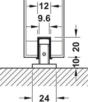 Kování pro posuvné dveře, Häfele Slido D-Line11 160C, sada