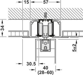 Kování pro posuvné dveře, Häfele Slido D-Line11 160I, sada