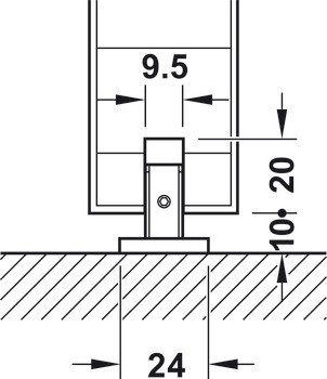 Kování pro posuvné dveře, Häfele Slido D-Line11 160I, sada