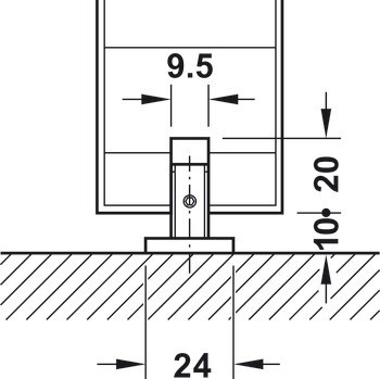 Kování pro posuvné dveře, Häfele Slido D-Line11 160P, sada