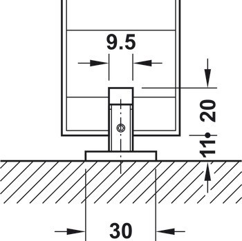 Kování pro posuvné dveře, Häfele Slido D-Line11 160P, sada