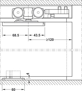 Kování pro posuvné dveře, Häfele Slido D-Line11 240C, sada