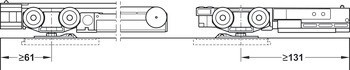 Kování pro posuvné dveře, Häfele Slido D-Line11 50C / 80C / 120C, sada bez pojezdové kolejnice