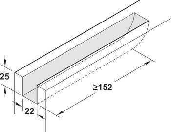 Kování pro posuvné dveře, Häfele Slido D-Line11 50I / 80I / 120I, sada bez pojezdové kolejnice