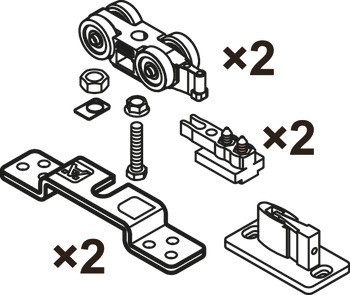 Kování pro posuvné dveře, Slido D-Line11 50P až 120P, sada bez pojezdové kolejnice