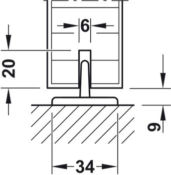 Kování pro posuvné dveře, Häfele Slido D-Line12 50E / 80E / 120E, sada