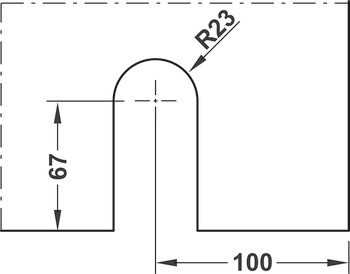 Kování pro posuvné dveře, Häfele Slido D-Line802 150T, sada, kruhový vozík