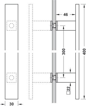 Kování pro posuvné dveře, Häfele Slido D-Line803 80W, sada
