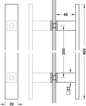 Kování pro posuvné dveře, Häfele Slido D-Line803 80W, sada