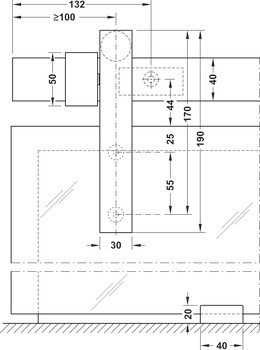 Kování pro posuvné dveře, Häfele Slido D-Line803 80W, sada