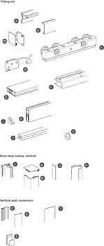 Kování pro posuvné dveře, Häfele Slido D-Line804 80S