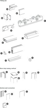 Kování pro posuvné dveře, Häfele Slido D-Line804 80S