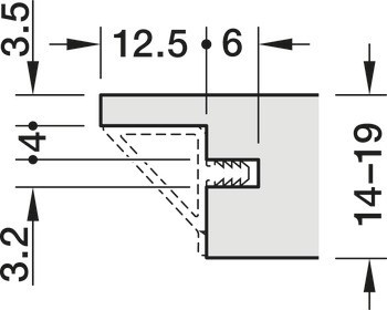 Kování pro posuvné dveře, Häfele Slido F-Flush57 08B, sada